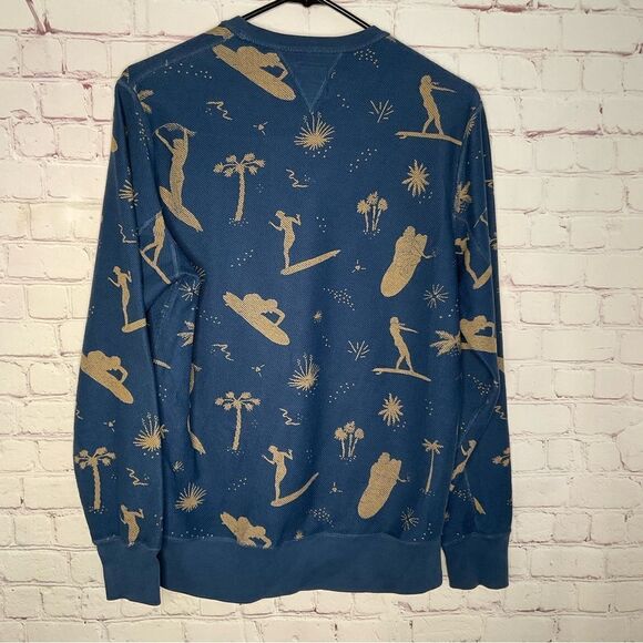 Y2K Barbour Of South Shield Mens Surf Shirt Blue Sweatshirt Long Sleeve Size S - Picture 6 of 11